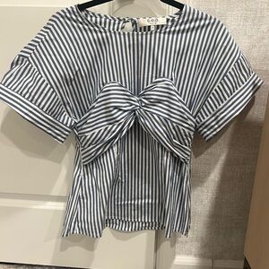 Sea New York Navy and White Striped Blouse